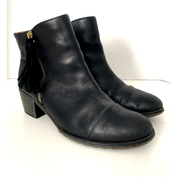 PIKOLINOS Andorra Black Boot Leather Tassel Ankle Bootie Round Toe Zip 40 9 9.5 - Picture 2 of 9